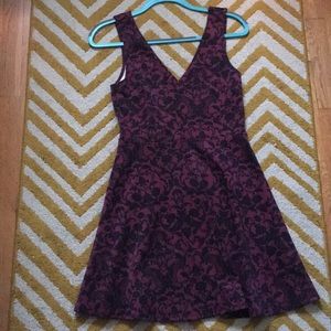 Red and black patterned dress